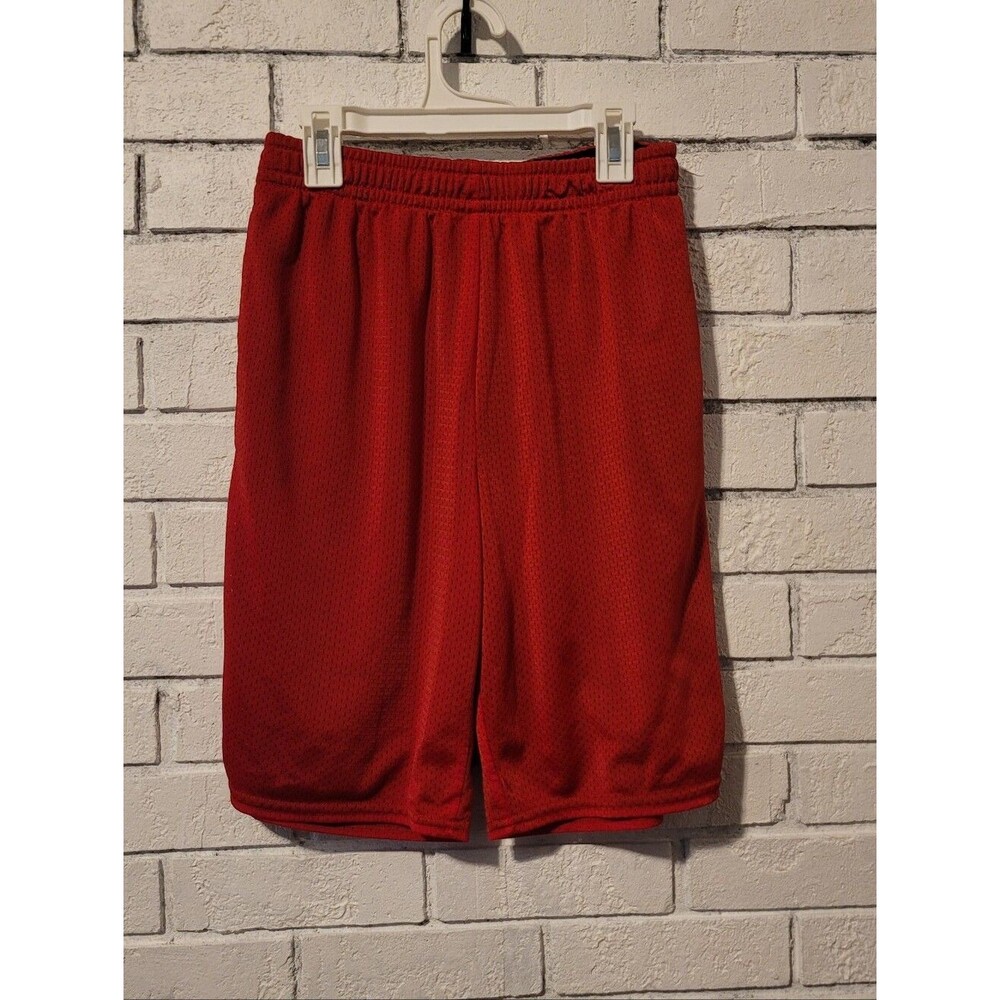Athletic Works Boys Red Mesh Athletic Shorts, Size XXL